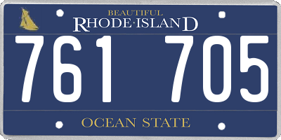 RI license plate 761705