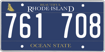 RI license plate 761708