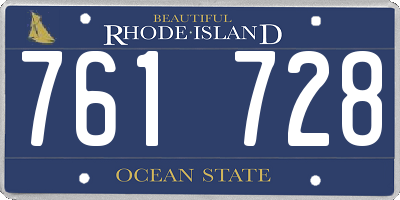 RI license plate 761728