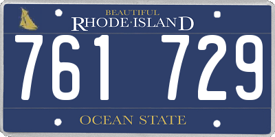 RI license plate 761729