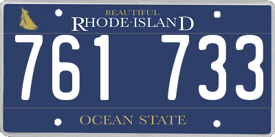 RI license plate 761733