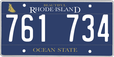 RI license plate 761734