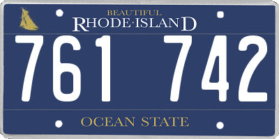 RI license plate 761742