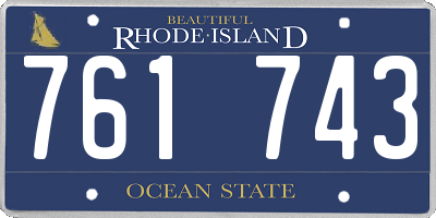 RI license plate 761743