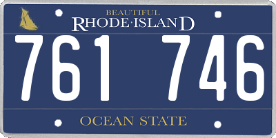 RI license plate 761746