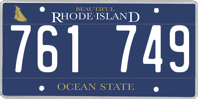 RI license plate 761749