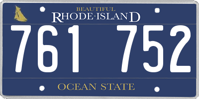 RI license plate 761752
