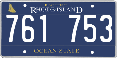 RI license plate 761753
