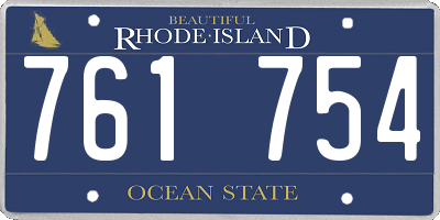 RI license plate 761754