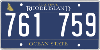 RI license plate 761759
