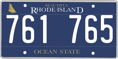 RI license plate 761765
