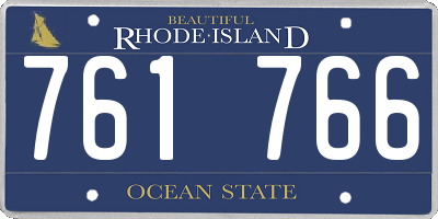 RI license plate 761766
