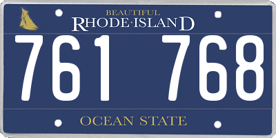 RI license plate 761768