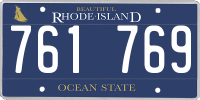 RI license plate 761769