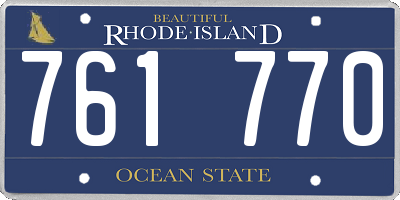 RI license plate 761770