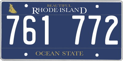 RI license plate 761772