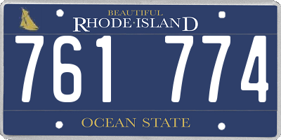 RI license plate 761774