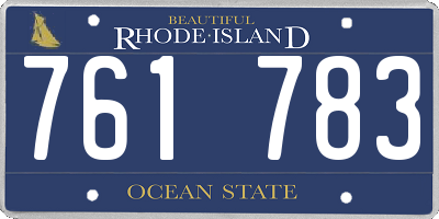 RI license plate 761783