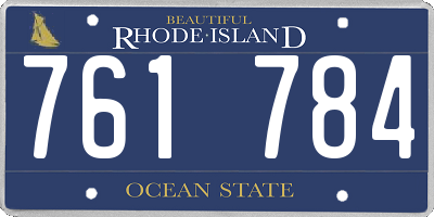 RI license plate 761784