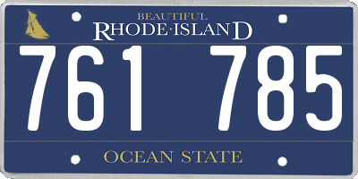 RI license plate 761785