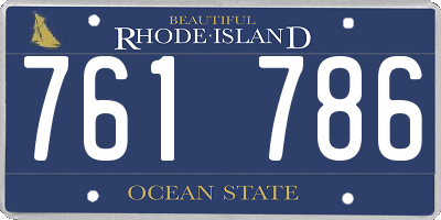 RI license plate 761786