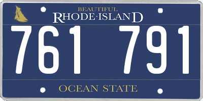 RI license plate 761791