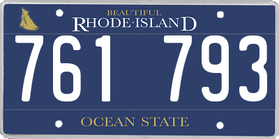RI license plate 761793