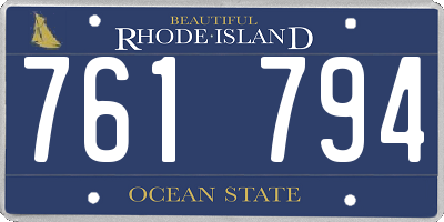 RI license plate 761794