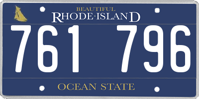 RI license plate 761796