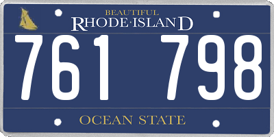 RI license plate 761798