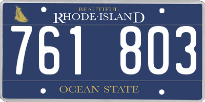 RI license plate 761803