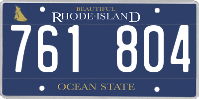 RI license plate 761804