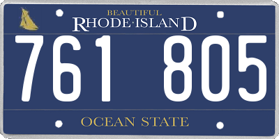 RI license plate 761805