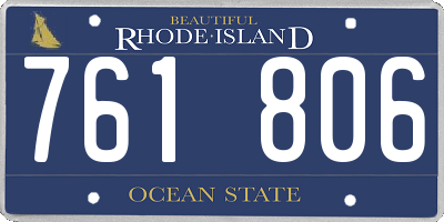 RI license plate 761806
