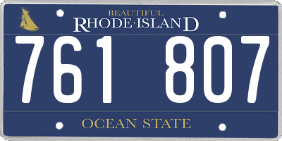 RI license plate 761807