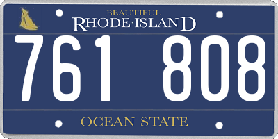 RI license plate 761808