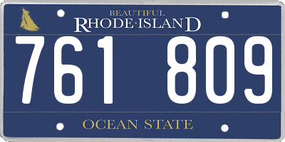 RI license plate 761809