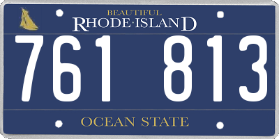 RI license plate 761813