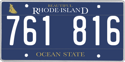 RI license plate 761816