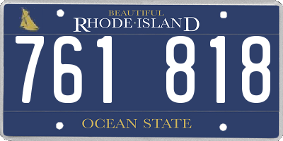 RI license plate 761818
