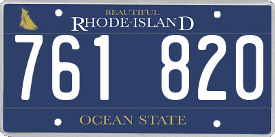 RI license plate 761820