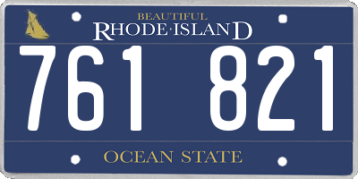 RI license plate 761821