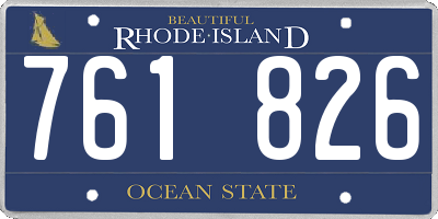 RI license plate 761826