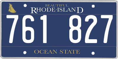 RI license plate 761827