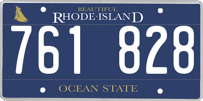 RI license plate 761828