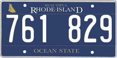 RI license plate 761829