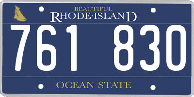 RI license plate 761830