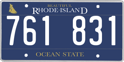 RI license plate 761831