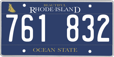 RI license plate 761832