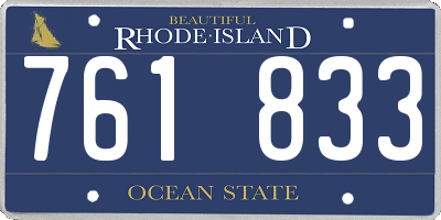 RI license plate 761833